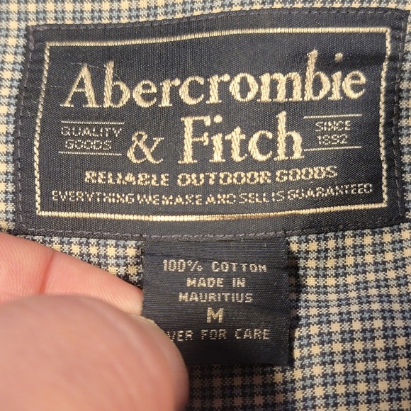 Y2K Abercrombie & Fitch Men's Shirt Size XL Houndstooth Check Vintage 2000s - Picture 3 of 9
